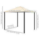 Outsunny 12' x 12' Outdoor Canopy Tent Party Gazebo with Double-Tier Roof - 84C-183BG