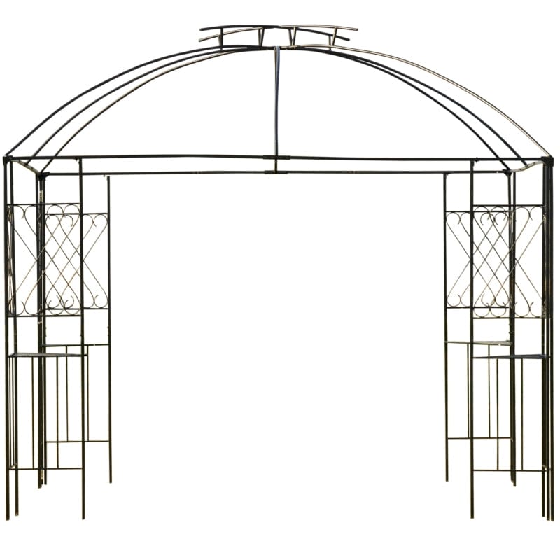 Outsunny 10' x 10' Outdoor Patio Gazebo Canopy with Double Tier Roof - 84C-192BN