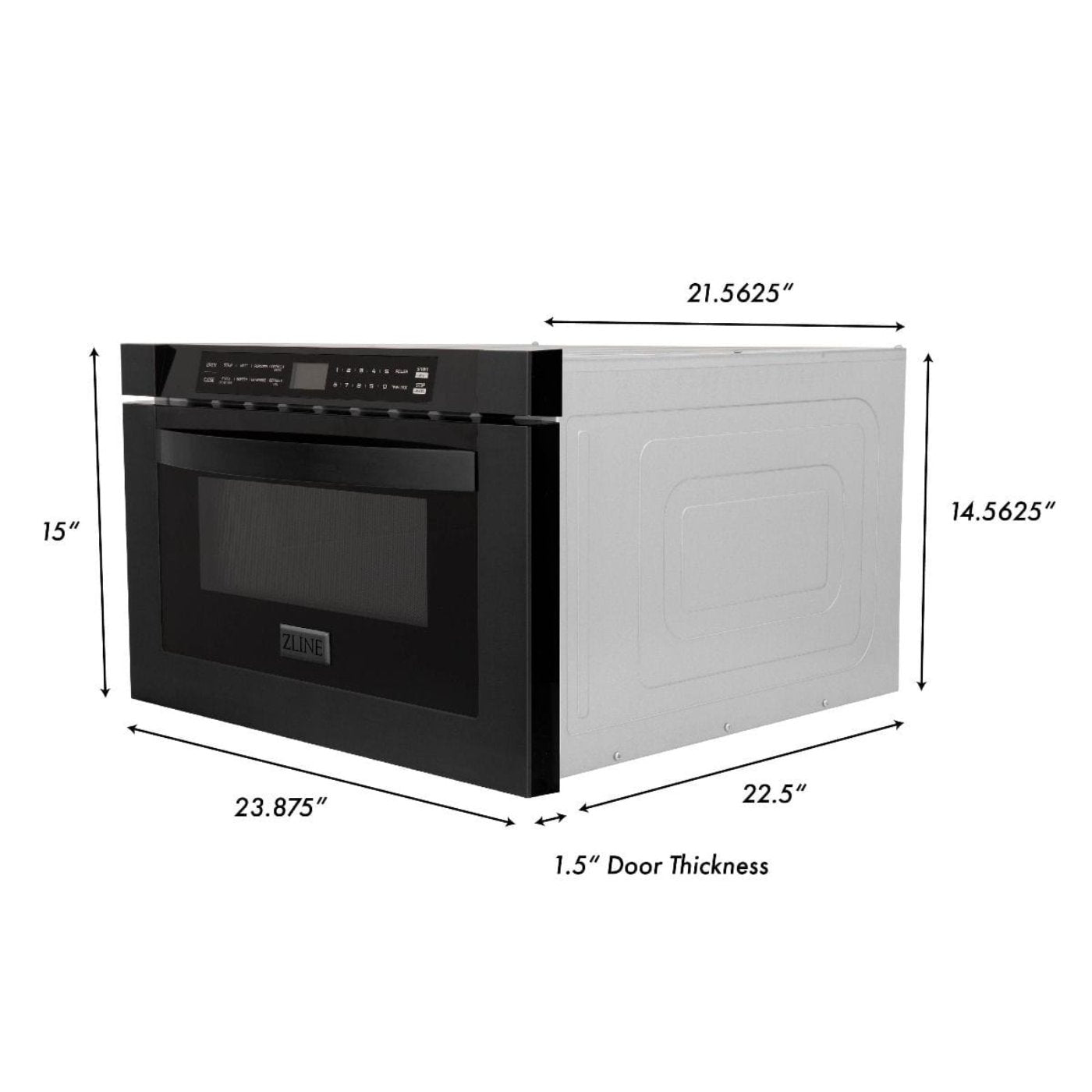 ZLINE 5-Piece Appliance Package - 48 In. Gas Range, Range Hood, Refrigerator, Microwave and Dishwasher in Black Stainless Steel, 5KPR-RGBRH48-MWDWV