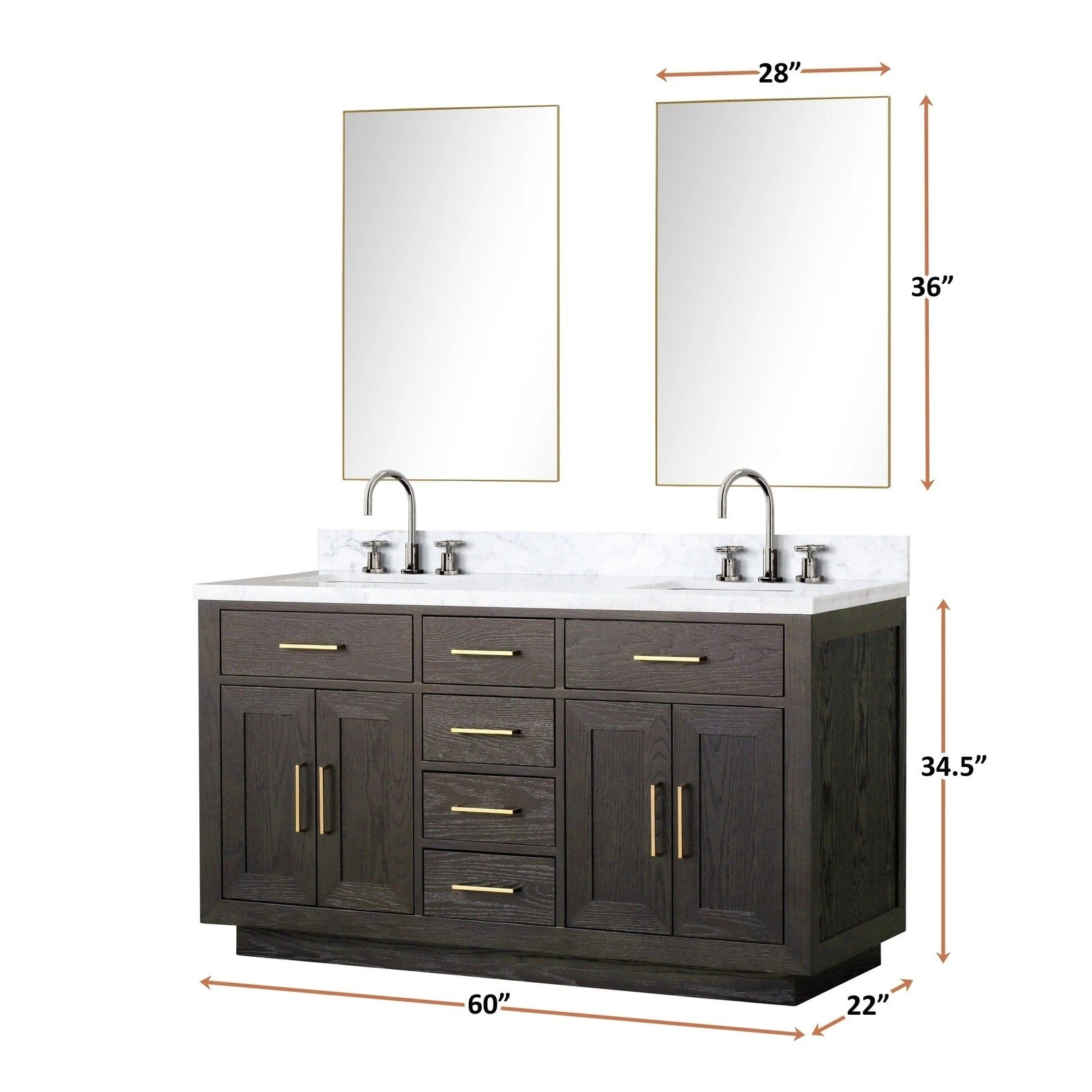 Abbey 60 x 22 Double Bath Vanity - Backyard Provider