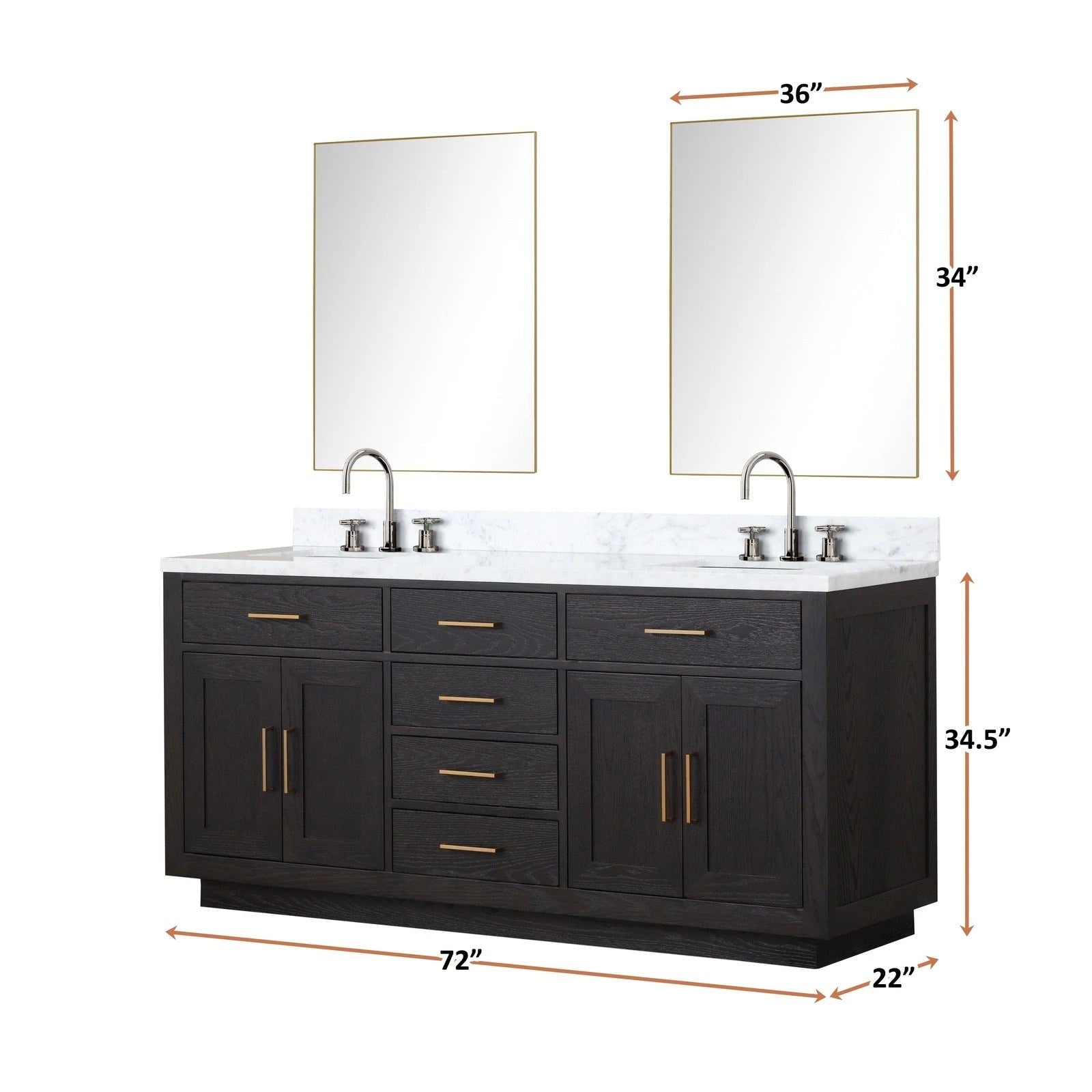 Abbey 72 x 22 Double Bath Vanity - Backyard Provider