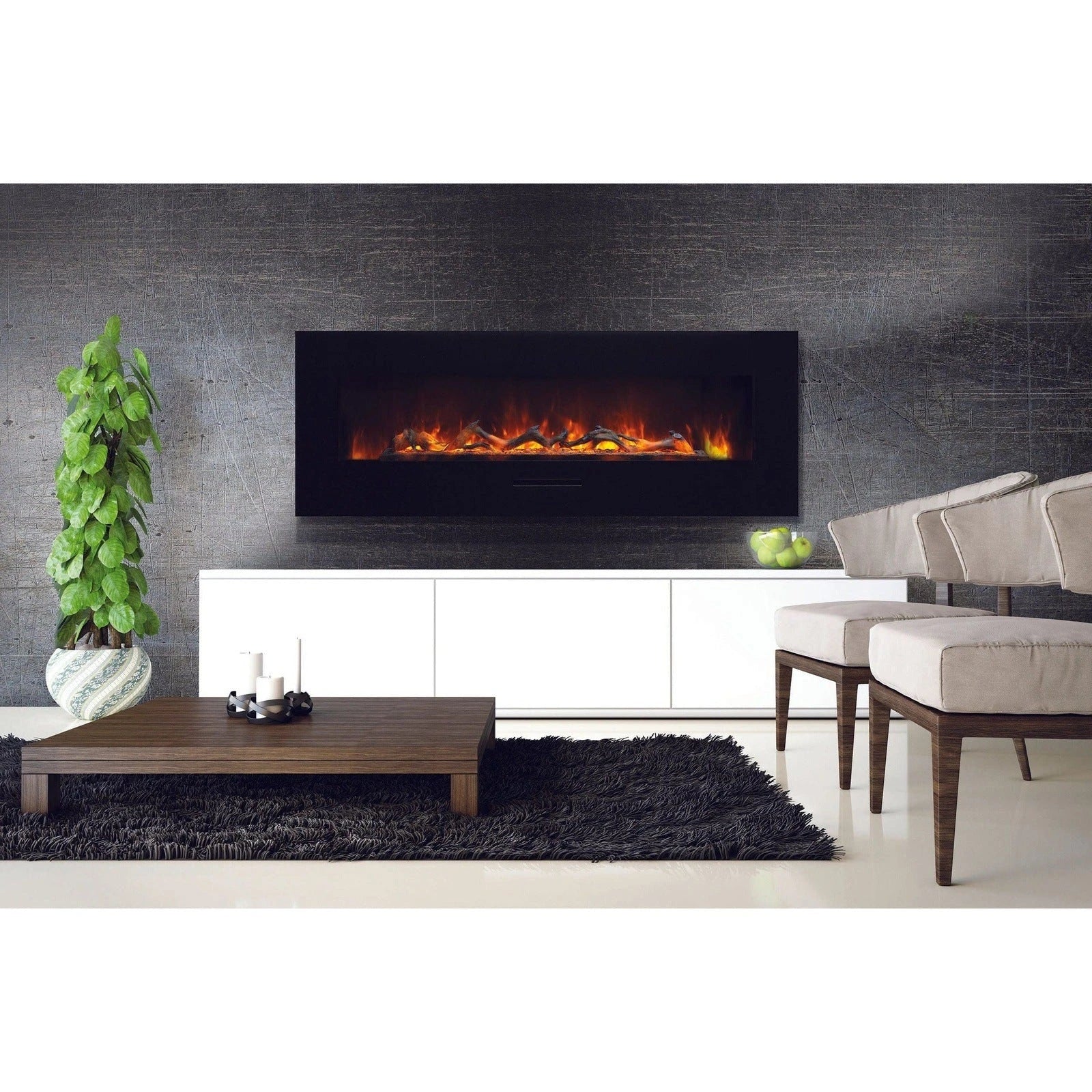 Amantii 70'' Wall Mount / Flush Mount Electric Fireplace - WM-FM-60-7023-BG