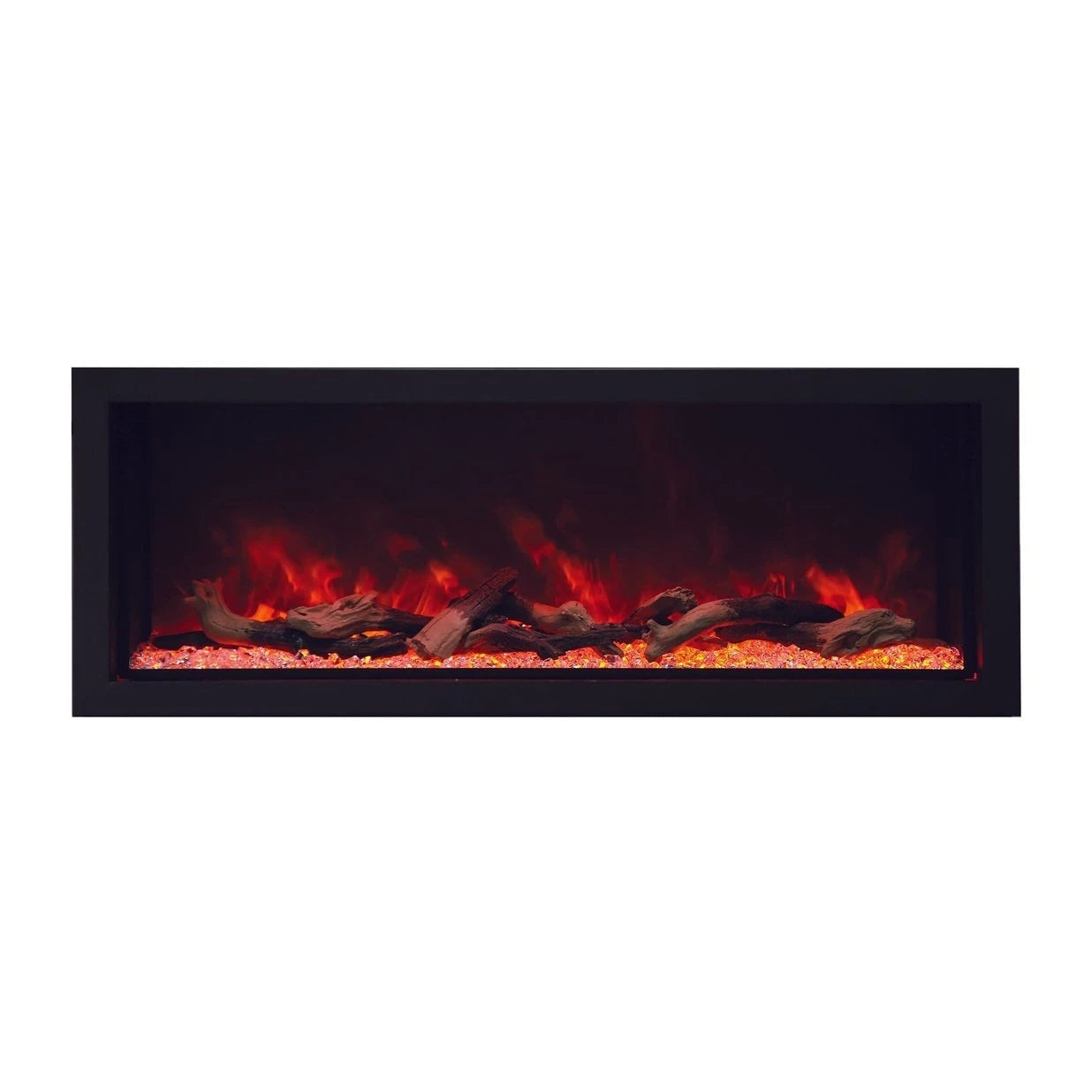 Amantii Panorama 40-inch Built-in Tall & Deep Indoor/Outdoor Linear Electric Fireplace - BI-40-DEEP-XT / DESIGN‐MEDIA‐15PCE