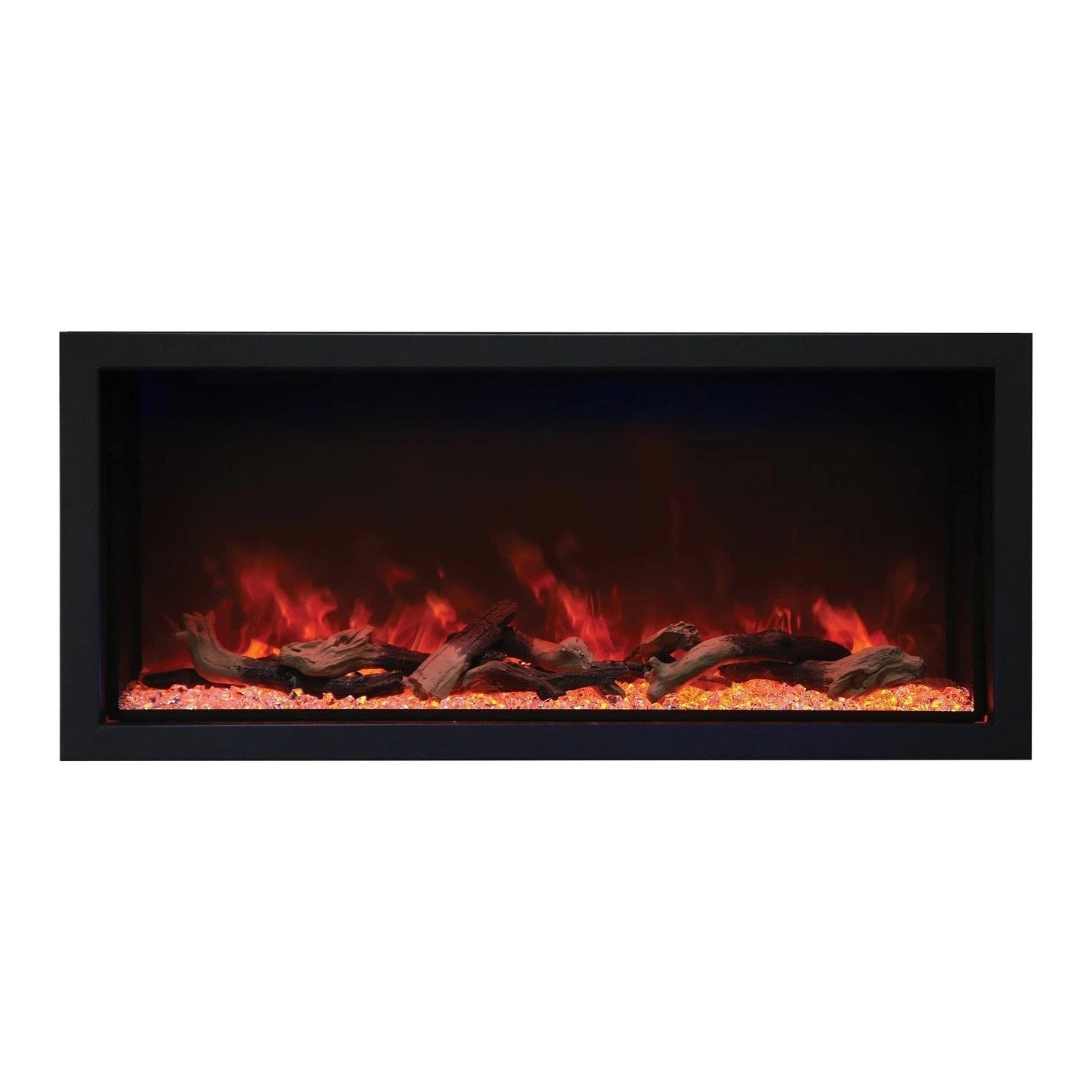 Amantii Panorama 50-inch Built-in Tall & Deep Indoor/Outdoor Linear Electric Fireplace - BI-50-DEEP-XT / DESIGN‐MEDIA‐15PCE