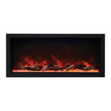 Amantii Panorama 50-inch Built-in Tall & Deep Indoor/Outdoor Linear Electric Fireplace - BI-50-DEEP-XT / DESIGN‐MEDIA‐15PCE