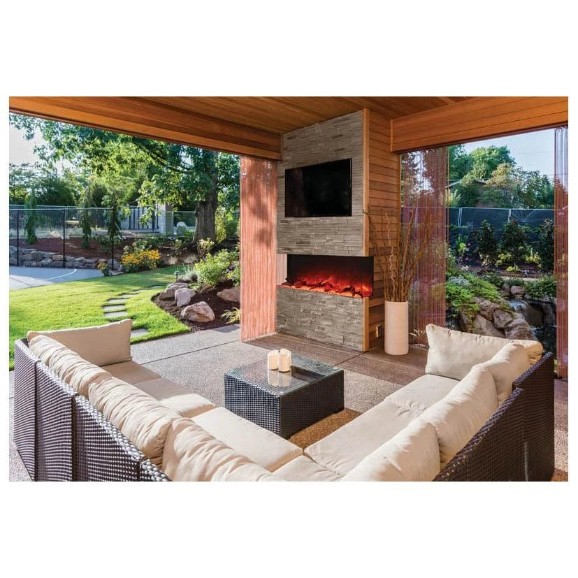 Amantii Panorama Tru View 60-inch 3-Sided View Built In Indoor/Outdoor Electric Fireplace - 60-TRU-VIEW-XL