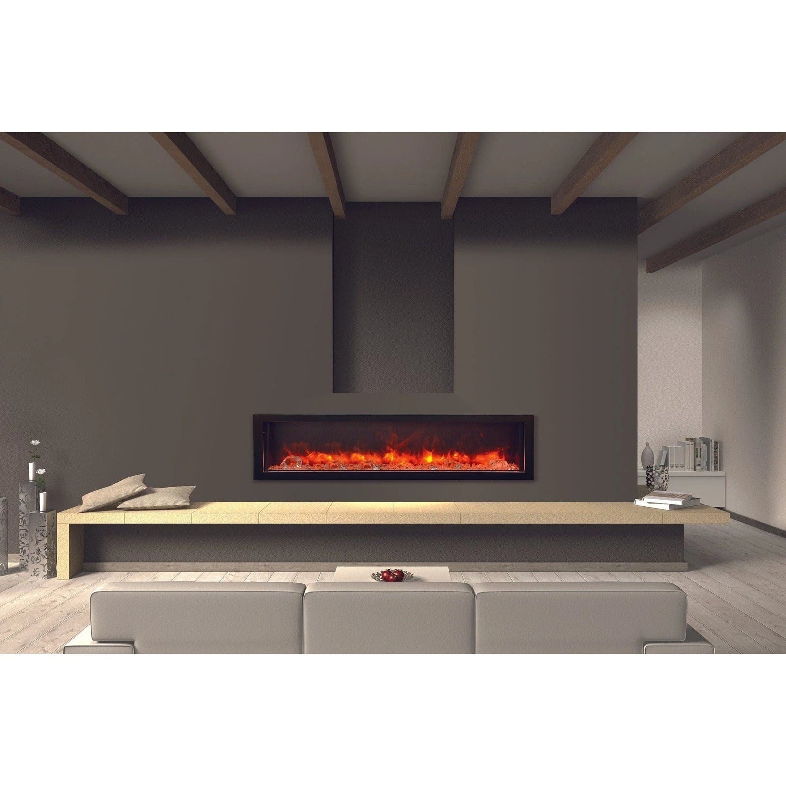 Amantii Panorama 60-inch Deep Built-in Indoor/Outdoor Linear Electric Fireplace - BI-60-DEEP-OD