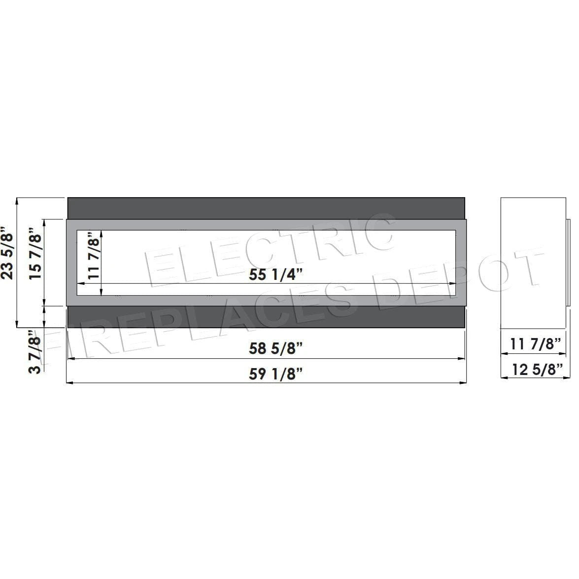 Amantii Panorama 60-inch Deep Built-in Indoor/Outdoor Linear Electric Fireplace - BI-60-DEEP-OD