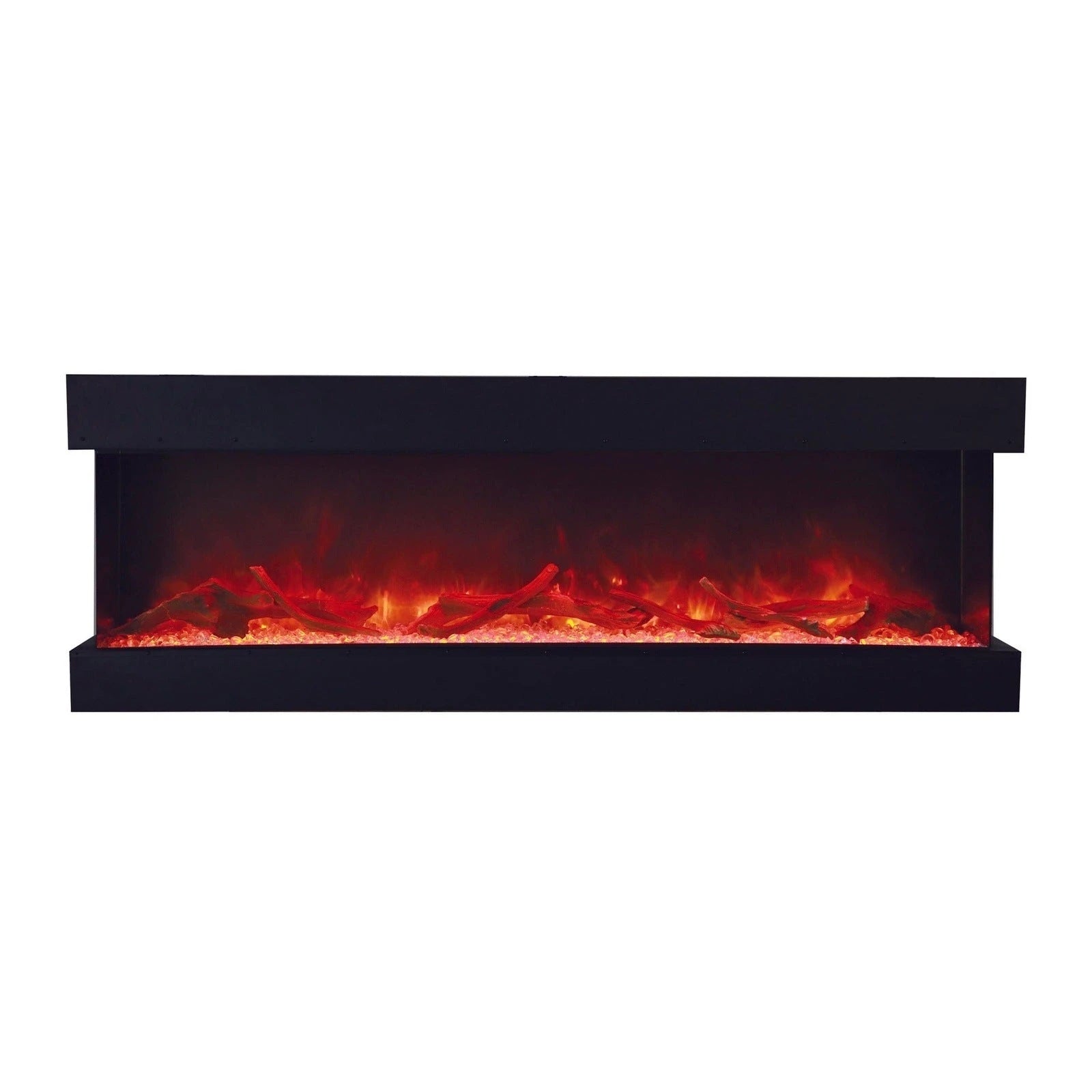 Amantii Panorama Tru View 72-inch 3-Sided View Built In Indoor/Outdoor Electric Fireplace - 72-TRU-VIEW-XL / DESIGN‐MEDIA‐15PCE