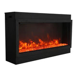 Amantii Panorama 72-inch Built-in Tall & Deep Indoor/Outdoor Linear Electric Fireplace - BI-72-DEEP-XT / DESIGN‐MEDIA‐15PCE