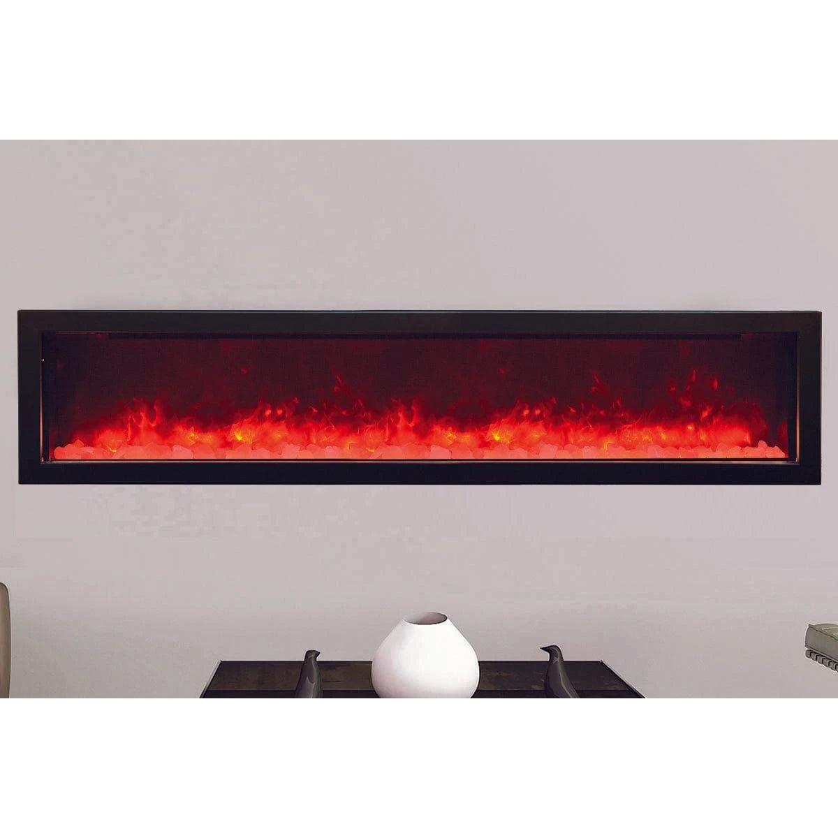 Amantii Panorama 72-inch Slim Built-in Indoor/Outdoor Linear Electric Fireplace - BI-72-SLIM-OD