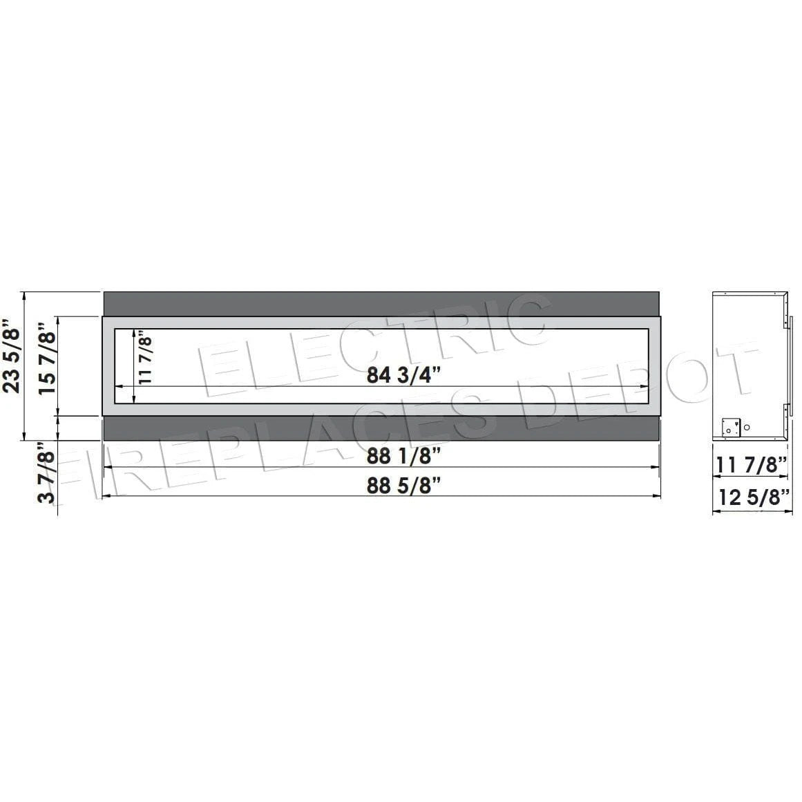 Amantii Panorama 88-inch Deep Built-in Indoor/Outdoor Linear Electric Fireplace - BI-88-DEEP-OD