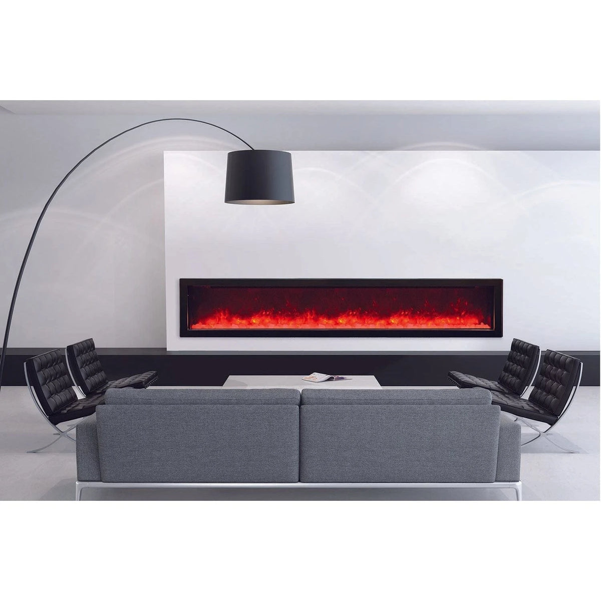 Amantii Panorama 88-inch Slim Built-in Indoor/Outdoor Linear Electric Fireplace - BI-88-SLIM-OD