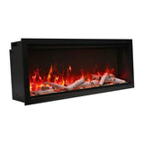 Amantii Symmetry 34'' Extra Tall & Deep Recessed Linear Indoor/Outdoor Electric Fireplace - SYM‐34‐XT / DESIGN‐MEDIA‐15PCE