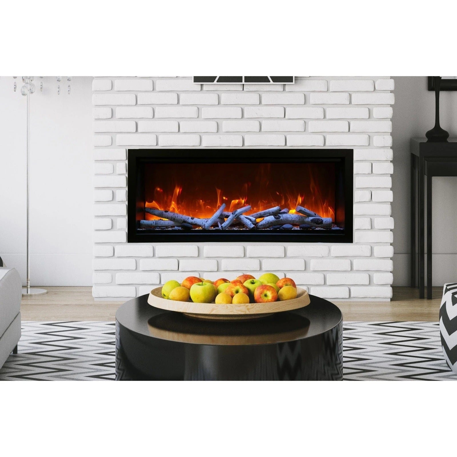 Amantii Symmetry 50'' Extra Tall & Deep Recessed Linear Indoor/Outdoor Electric Fireplace - SYM‐50‐XT