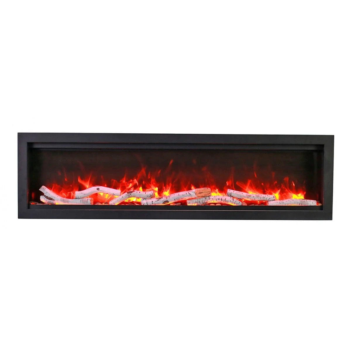 Amantii Symmetry Bespoke 60'' Wall Mount / Recessed Linear Indoor/Outdoor Electric Fireplace - SYM-60 BESPOKE / DESIGN MEDIA BIRCH-10PCE