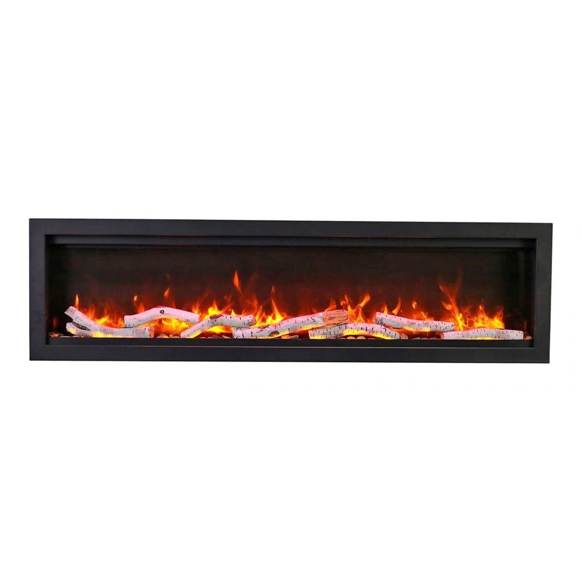 Amantii Symmetry Bespoke 60'' Wall Mount / Recessed Linear Indoor/Outdoor Electric Fireplace - SYM-60 BESPOKE / DESIGN MEDIA BIRCH-10PCE