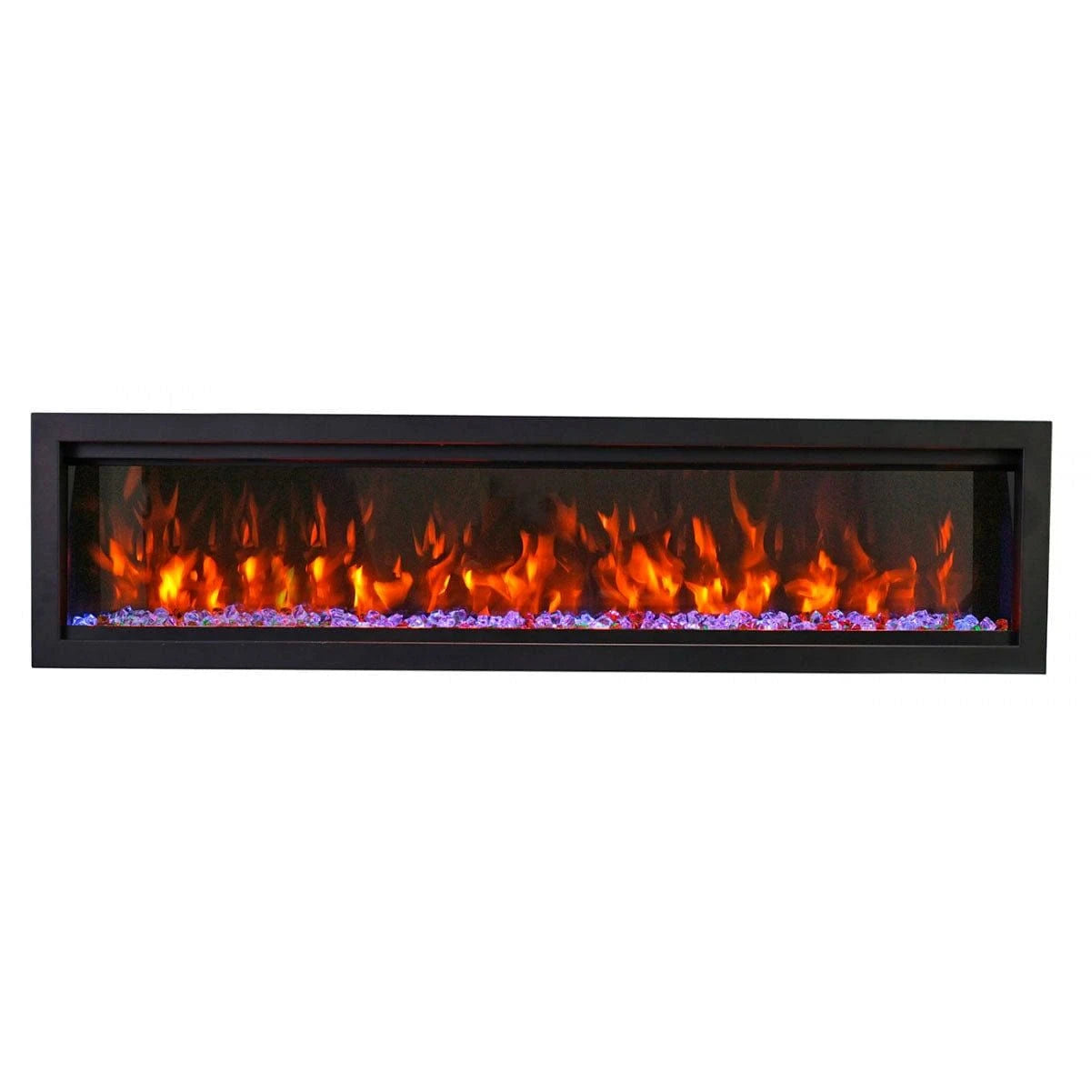 Amantii Symmetry Bespoke 74'' Wall Mount / Recessed Linear Indoor/Outdoor Electric Fireplace - SYM-74 BESPOKE