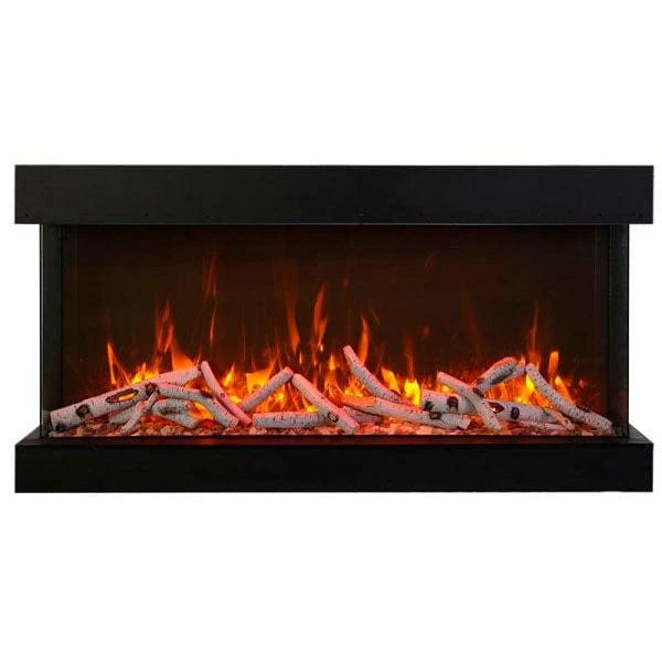 Amantii Panorama Tru View Extra Tall & Deep 60-inch 3-Sided Built In Indoor/Outdoor Electric Fireplace - 60-TRV-XT-XL / DESIGN‐MEDIA‐15PCE