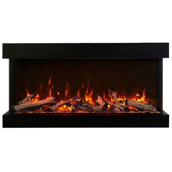 Amantii Panorama Tru View Extra Tall & Deep 60-inch 3-Sided Built In Indoor/Outdoor Electric Fireplace - 60-TRV-XT-XL / DESIGN‐MEDIA‐15PCE