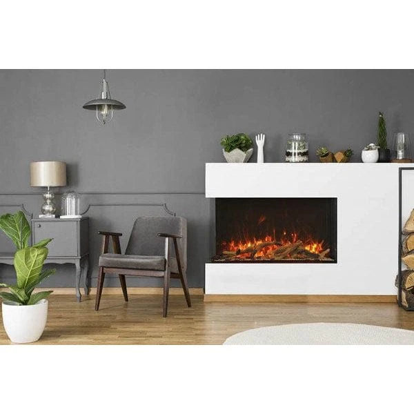 Amantii Panorama Tru View Extra Tall & Deep 60-inch 3-Sided Built In Indoor/Outdoor Electric Fireplace - 60-TRV-XT-XL / DESIGN‐MEDIA‐15PCE