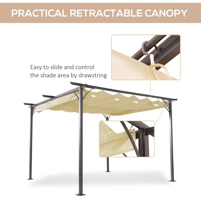 Outsunny 11.5' x 11.5' Retractable Canopy - 84C-092