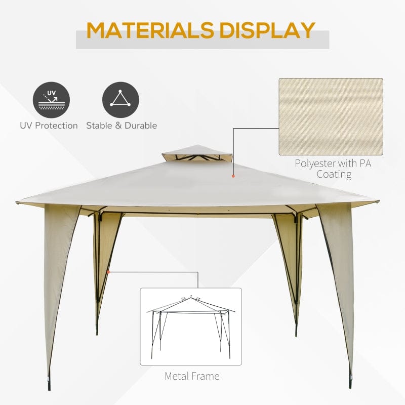 Outsunny 12' x 12' Outdoor Canopy Tent Party Gazebo with Double-Tier Roof - 84C-183BG