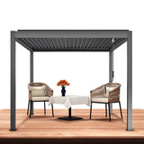 Bon Pergola 10' x 10' Manual Aluminum Louver Starry Pergola - BP-MASP-DG-10X10