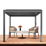 Bon Pergola 10' x 13' Manual Aluminum Louver Starry Pergola - BP-MASP-DG-10X13