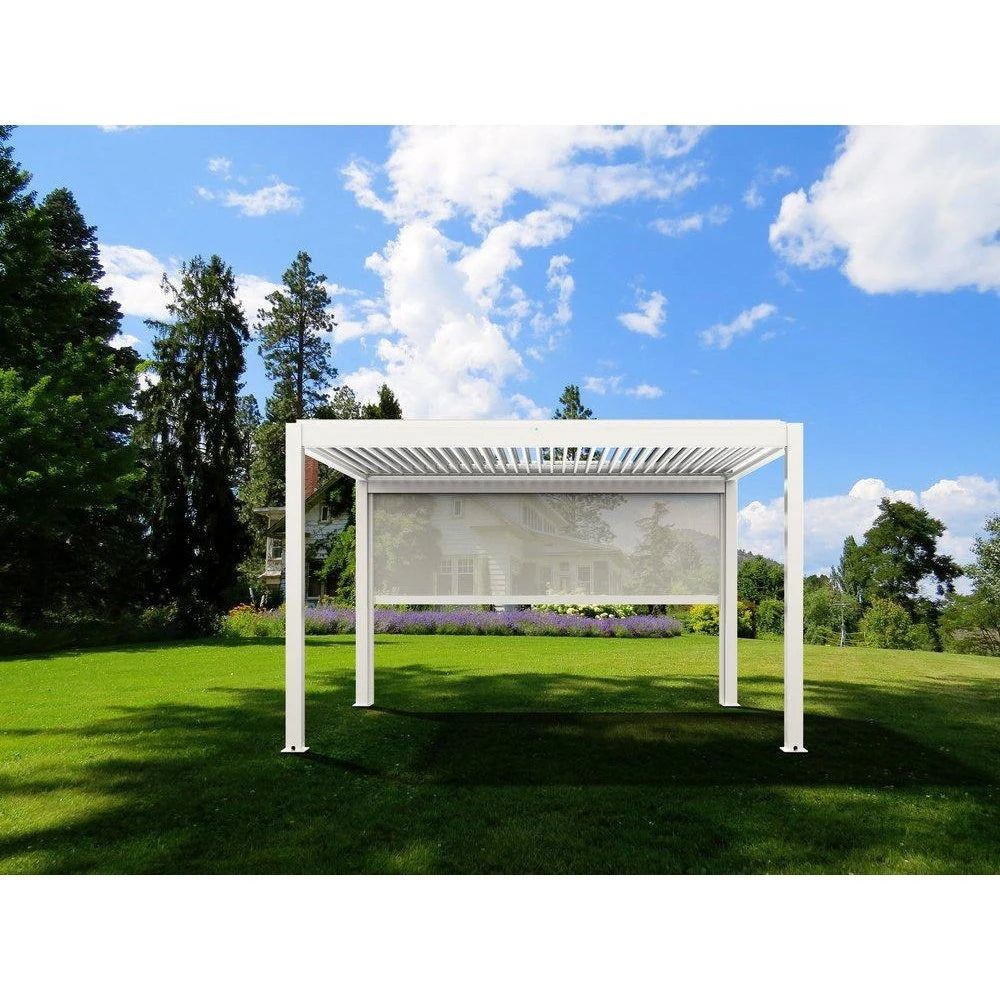 Bon Pergola Motorized Wind Resistant Side Shade/Screen - Only for Villa Pergola Add-on Only - BP-MOT-WRS-WH-10