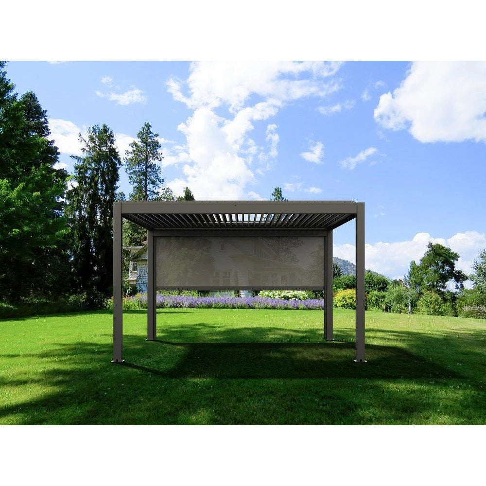 Bon Pergola Motorized Wind Resistant Side Shade/Screen - Only for Villa Pergola Add-on Only - BP-MOT-WRS-WH-10