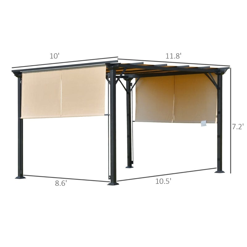 Outsunny 12' x 10' x 7' Outdoor Patio Gazebo Pergola - 84C-242V01