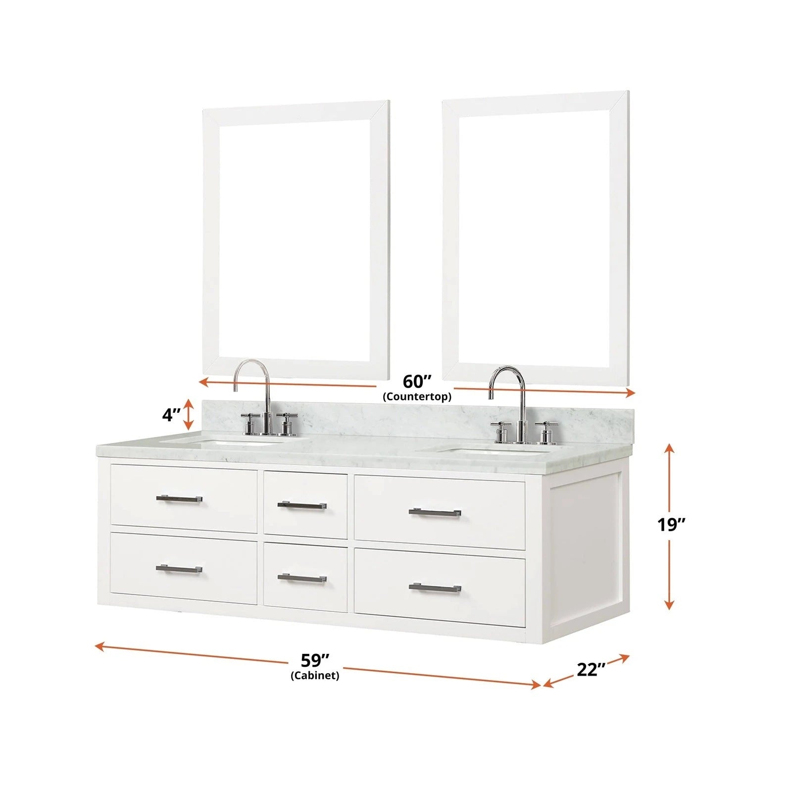 Castor 60 x 22Double Bath Vanity - Backyard Provider