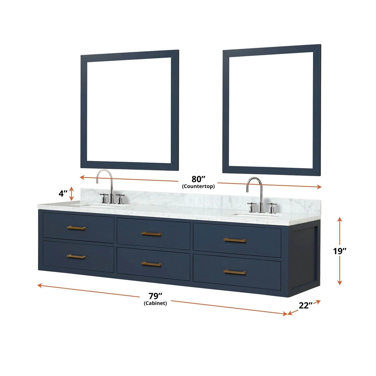 Castor 80 x 22 Double Bath Vanity - Backyard Provider