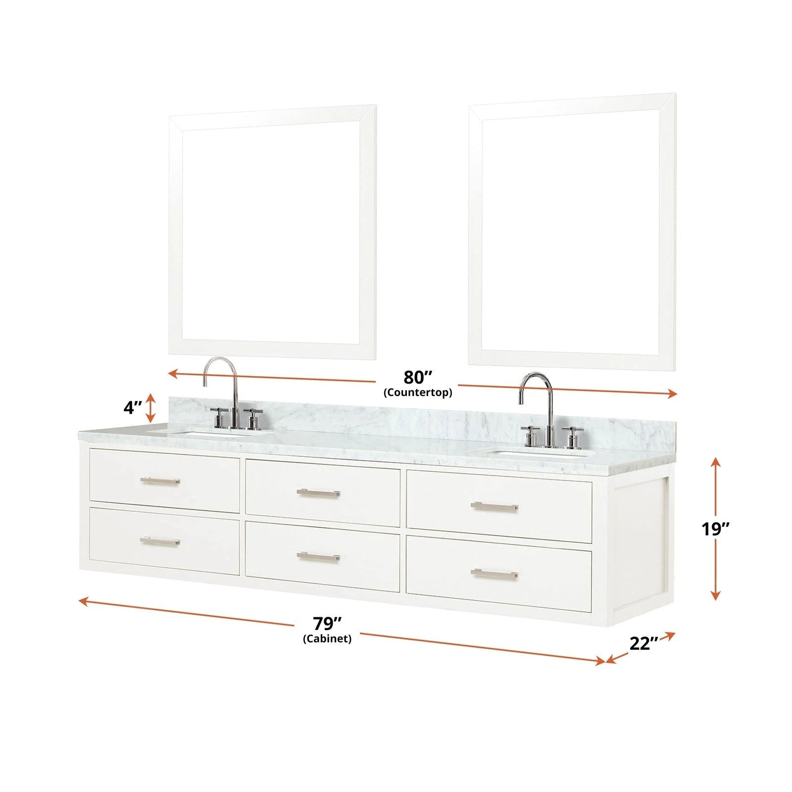 Castor 80 x 22 Double Bath Vanity - Backyard Provider