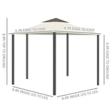 Outsunny 10' x 10' Patio Gazebo Outdoor Canopy Shelter with Double Tier Roof - 84C-344