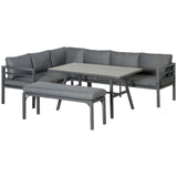 Outsunny 4 Piece Aluminum Patio Dining Furniture Set - 84B-818