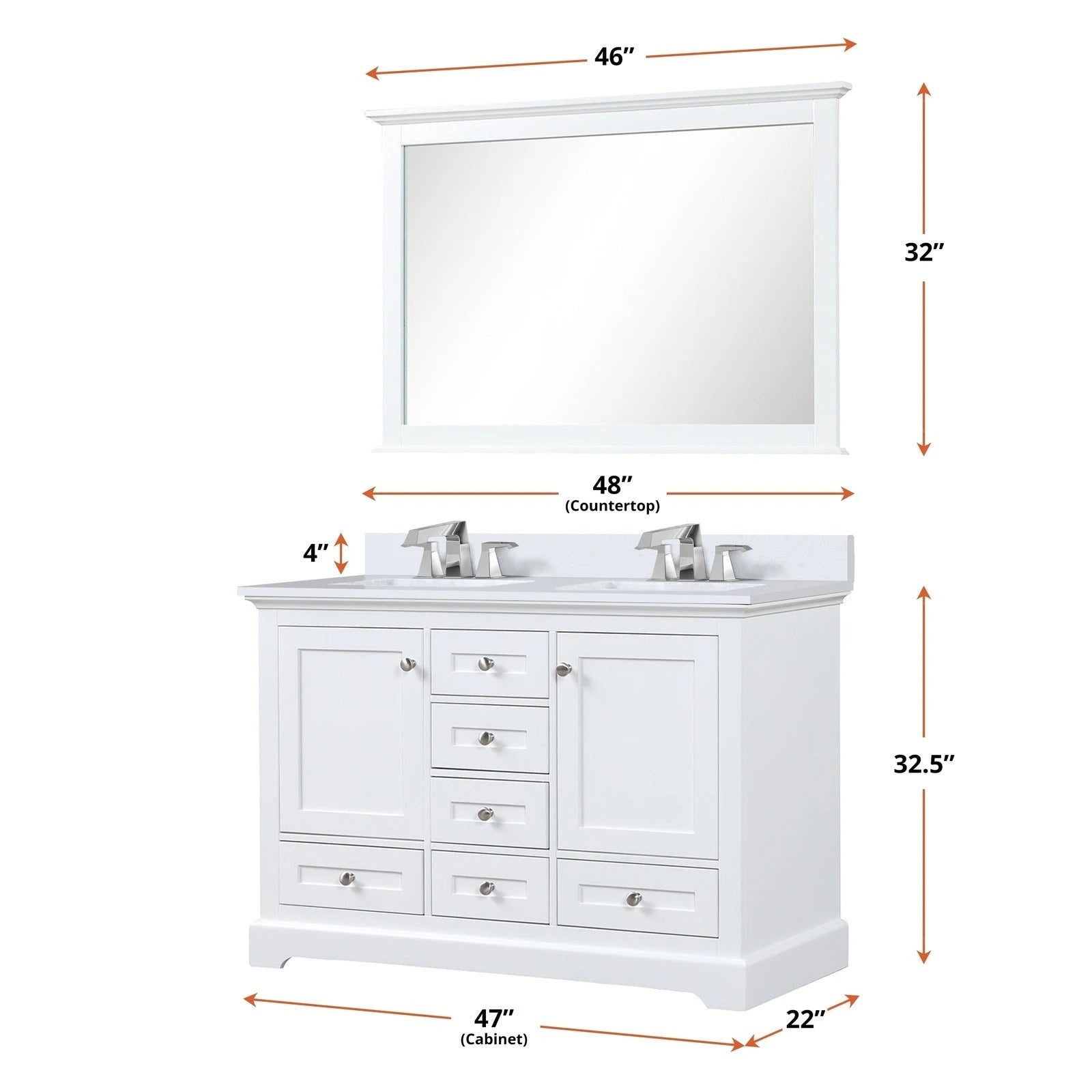 Dukes 48 x 22 Double Bath Vanity - Backyard Provider