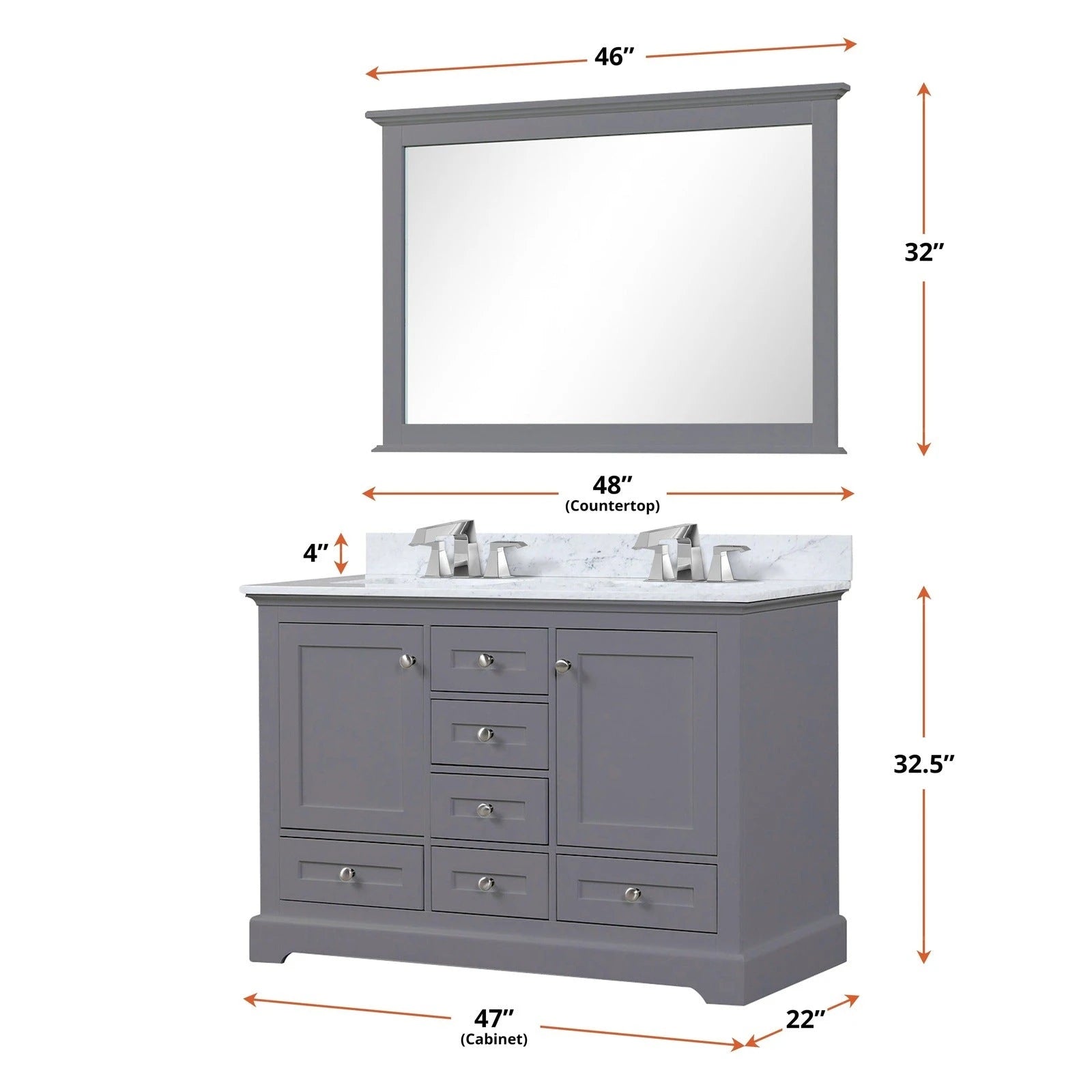 Dukes 48 x 22 Double Bath Vanity - Backyard Provider