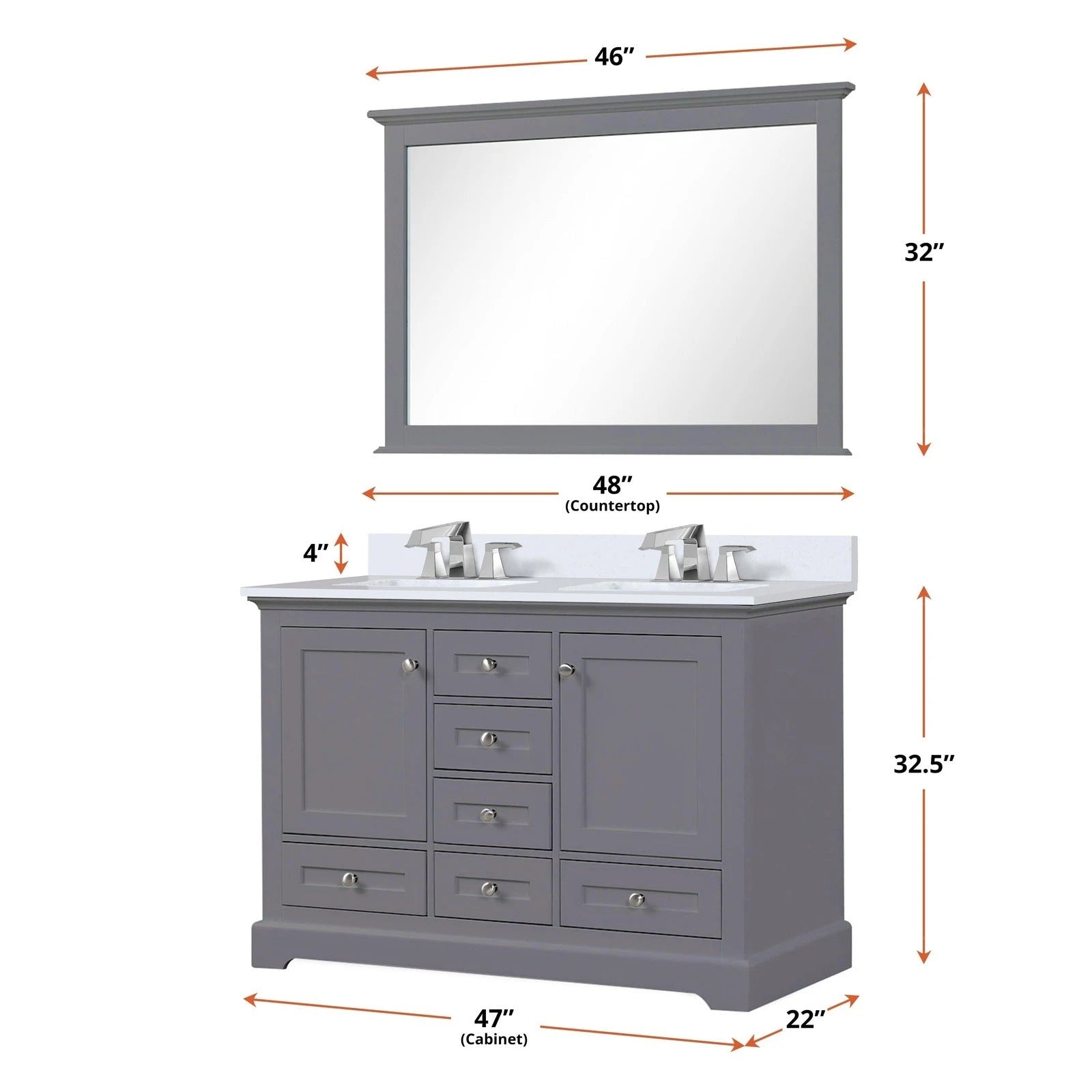 Dukes 48 x 22 Double Bath Vanity - Backyard Provider