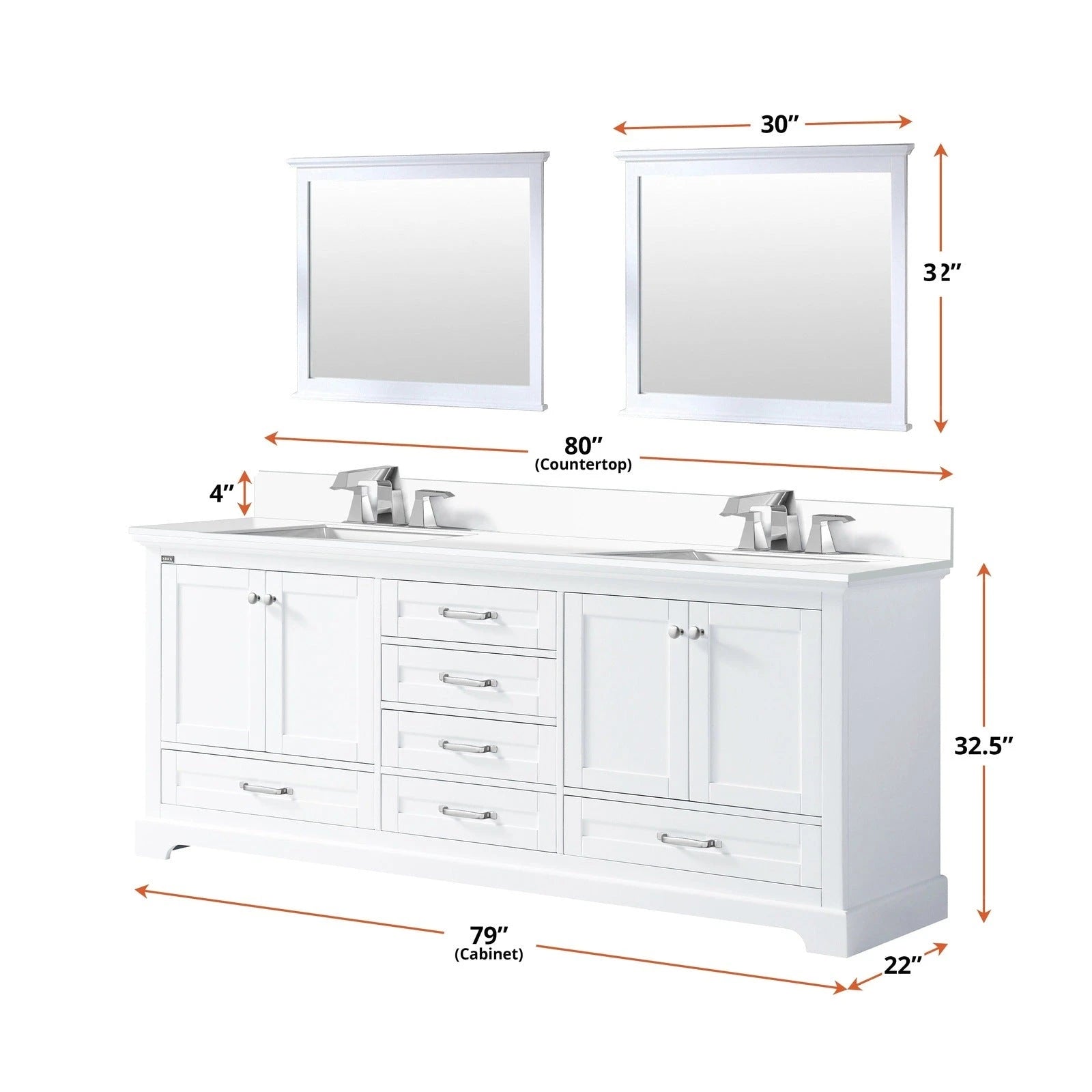 Dukes 80 x 22 Double Bath Vanity - Backyard Provider