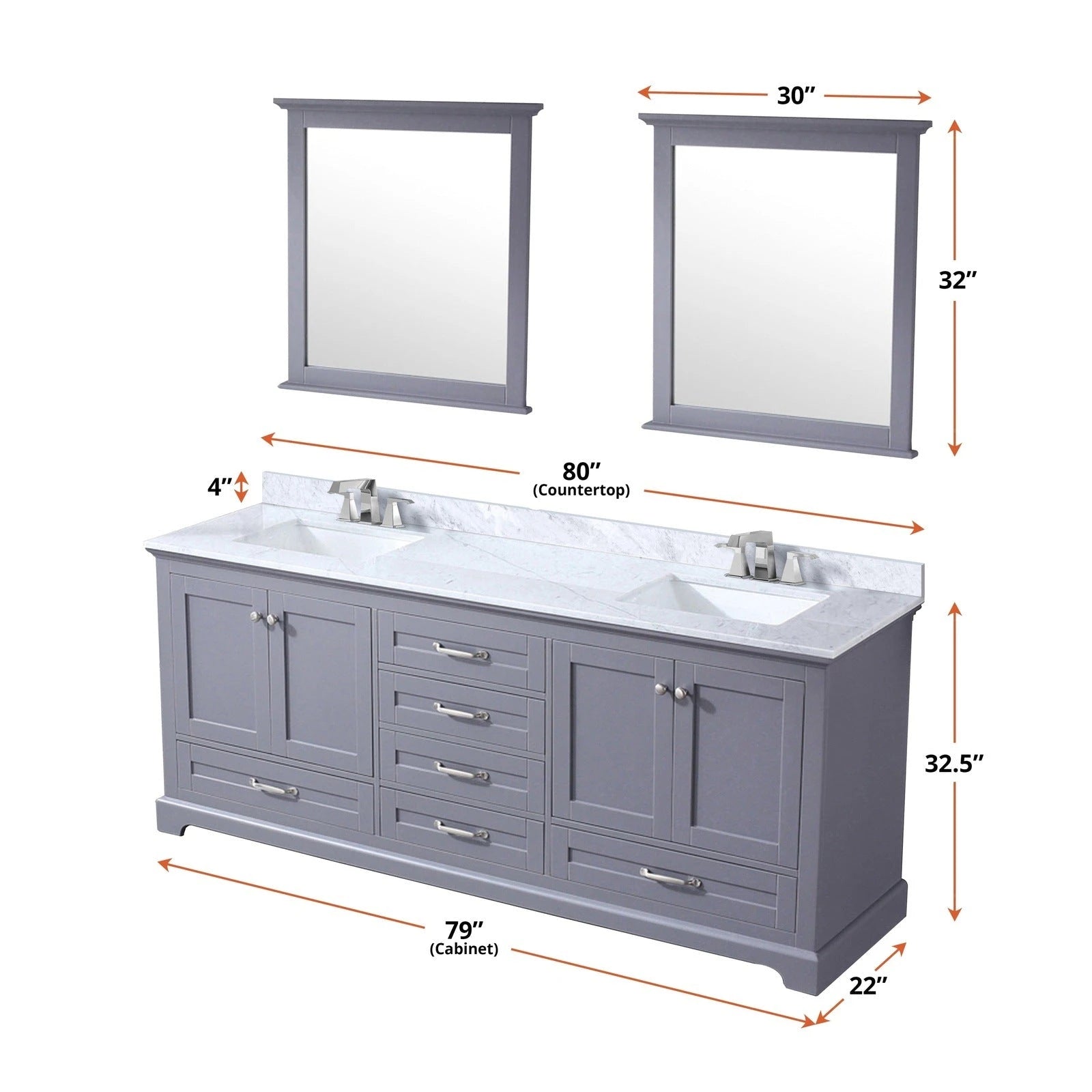 Dukes 80 x 22 Double Bath Vanity - Backyard Provider