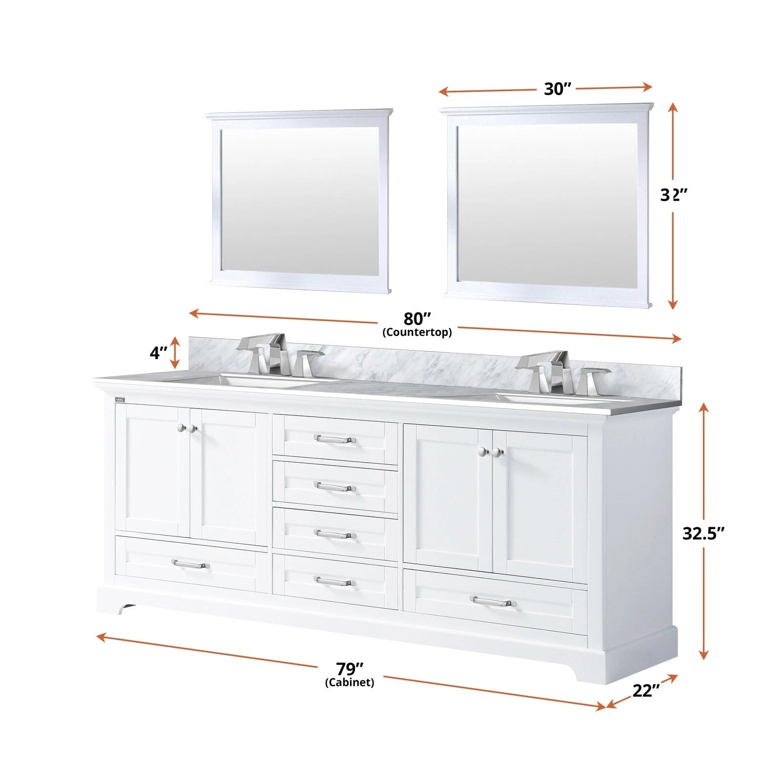 Dukes 80 x 22 Double Bath Vanity - Backyard Provider