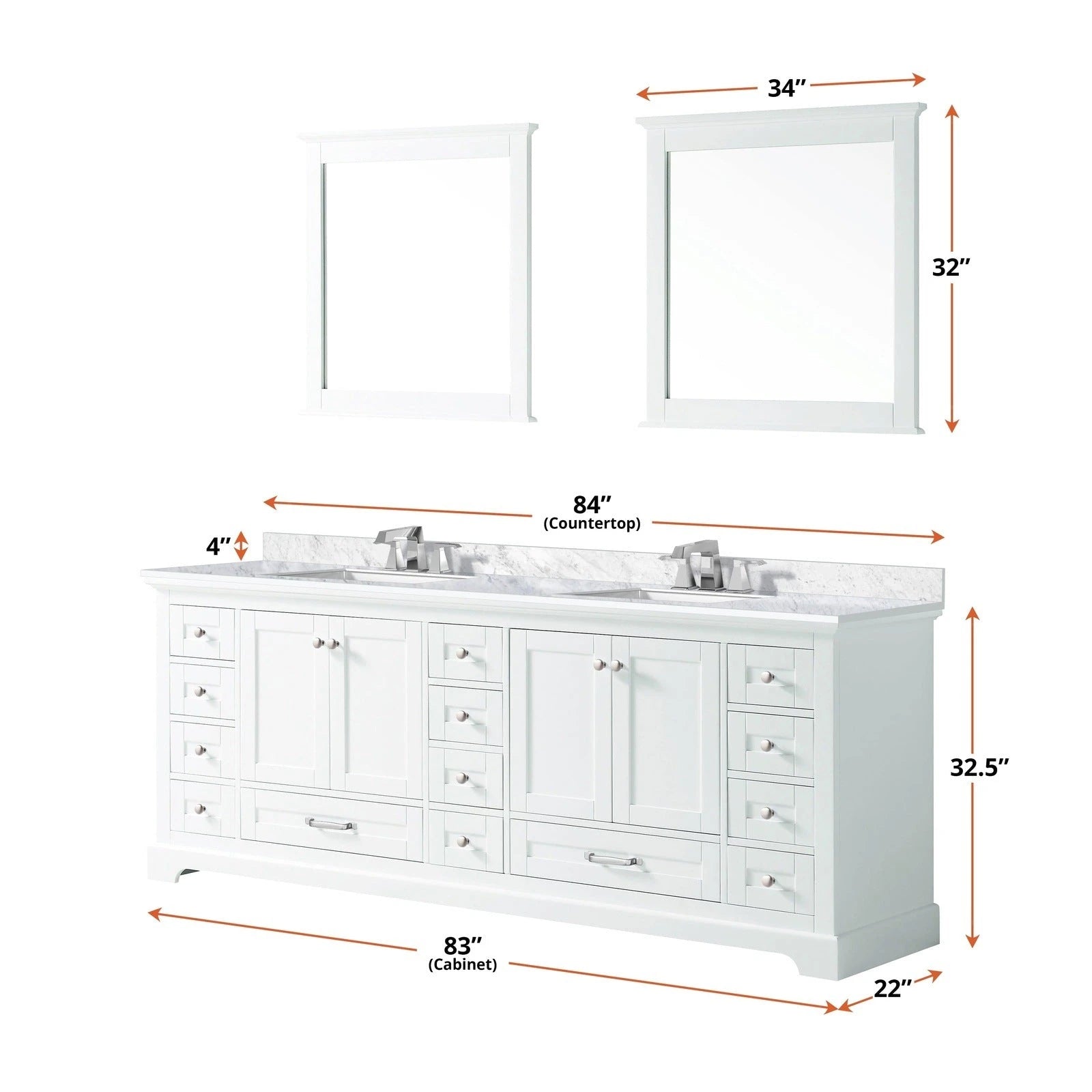 Dukes 84 x 22 Double Bath Vanity - Backyard Provider