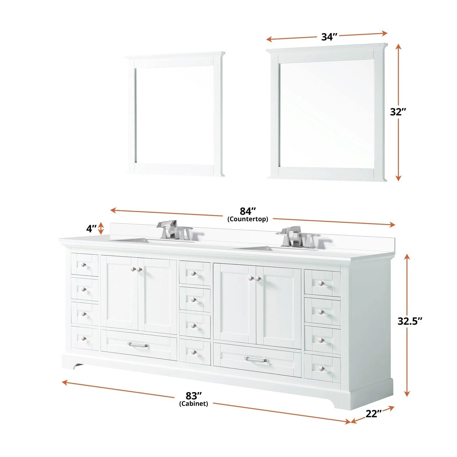 Dukes 84 x 22 Double Bath Vanity - Backyard Provider