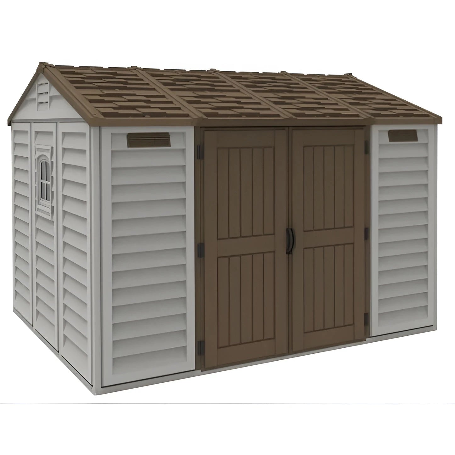 Duramax 10.5'X8' Apex with Foundation 30216 - Vinyl Shed