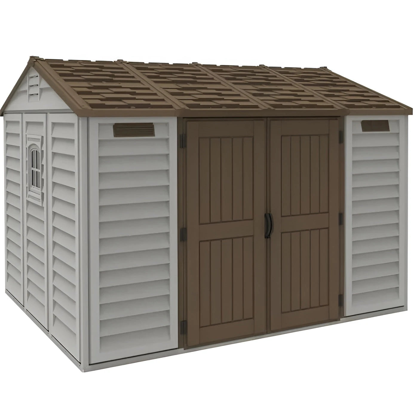 Duramax 10.5'X8' Apex with Foundation 30216 - Vinyl Shed