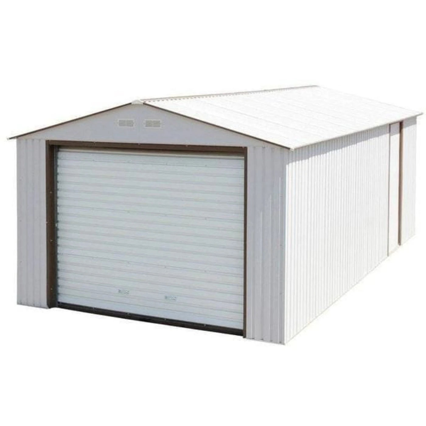 Duramax 12' x 20' Imperial Metal Garage Off White Brown 50931