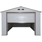 Duramax 12' x 20' Imperial Metal Garage Off White Brown 50931 - Backyard Provider