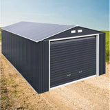 Duramax 12'x20' Imperial Metal Garage Dark Gray w/ White Trim 50951 - Backyard Provider